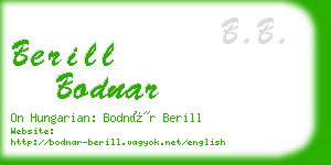 berill bodnar business card